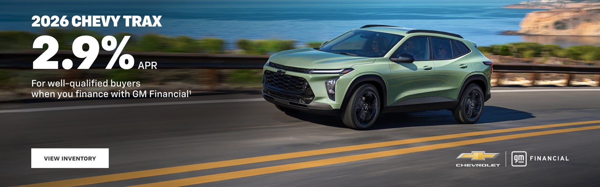 2026 Chevy Trax. 2.9% APR for well-qualified buyers when you