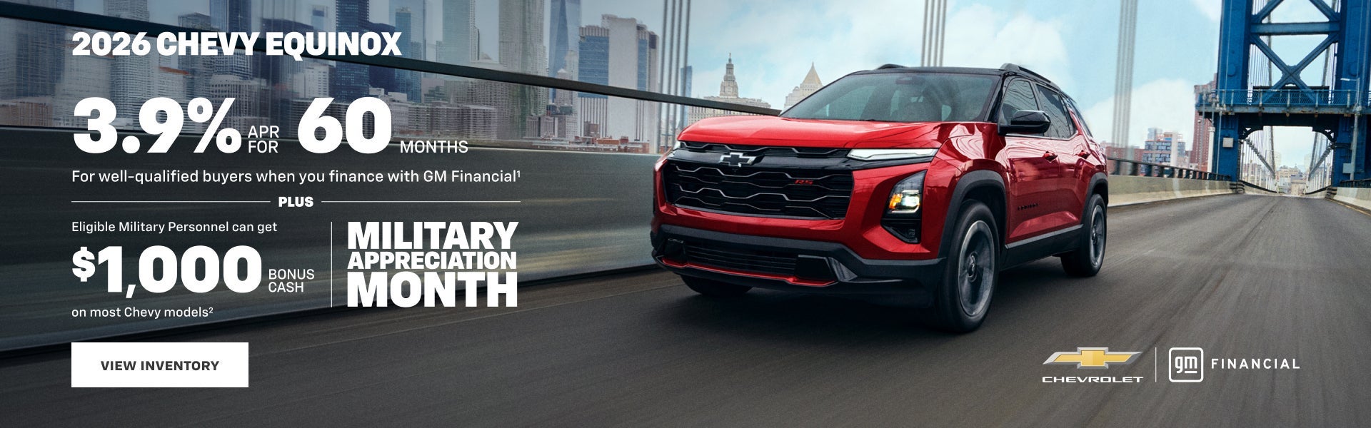 2026 Chevy Equinox. 3.9% APR for 60 Months For well-qualifie