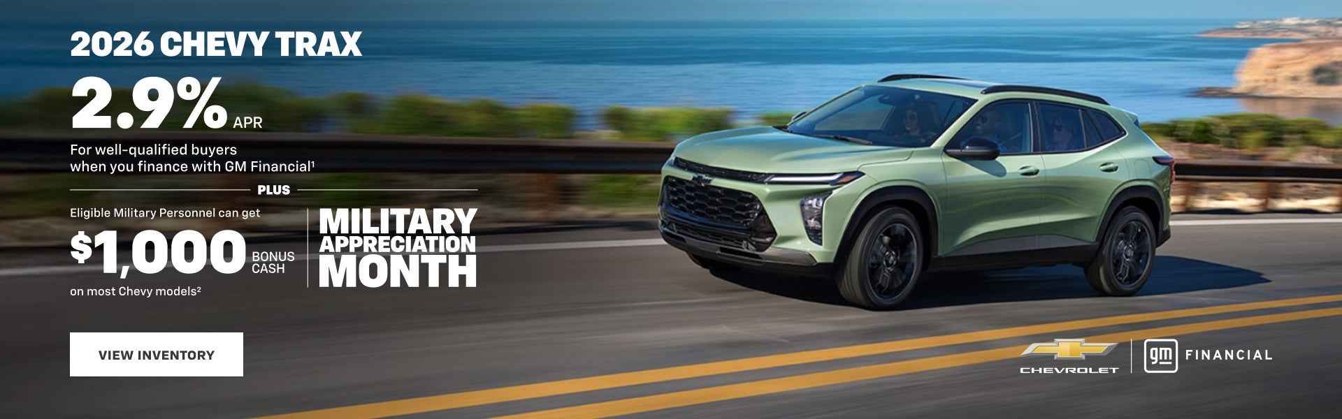 2026 Chevy Trax. 2.9% APR for well-qualified buyers when you