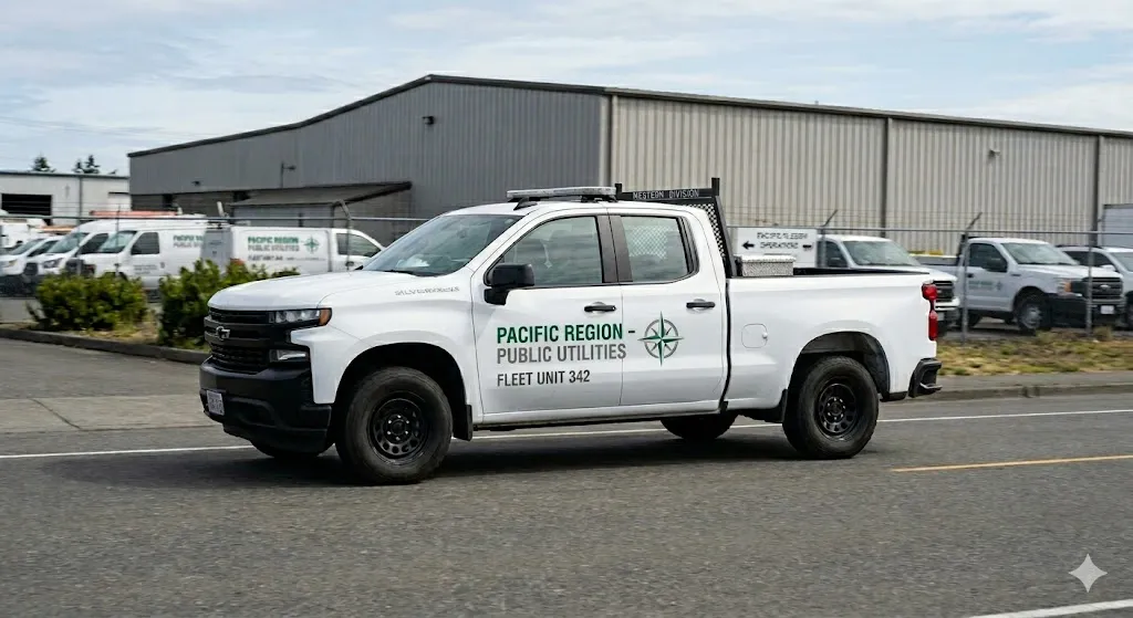 White Chevrolet Silverado fleet truck